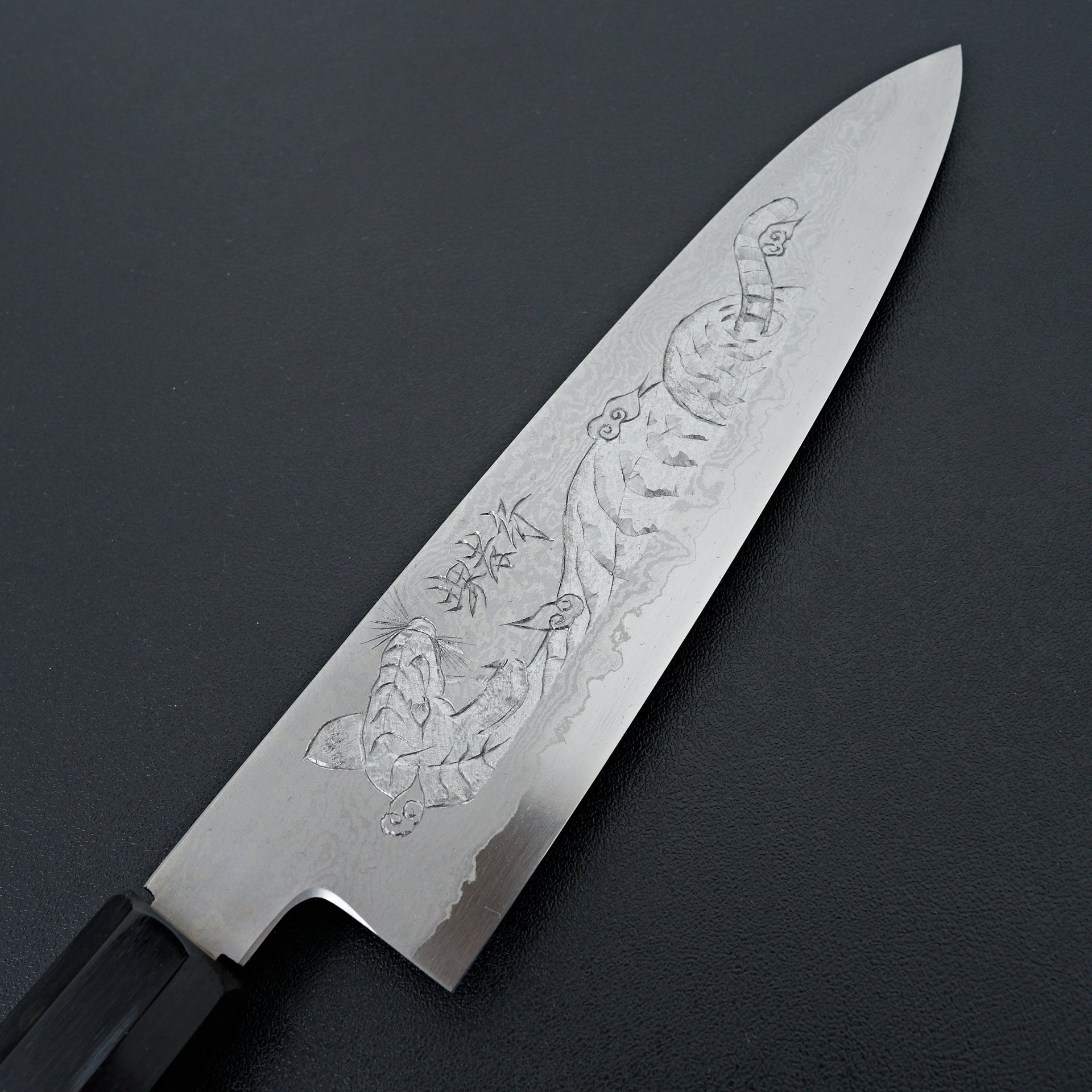 Sakai Takayuki Michiko Kubota "Tiger" Engraved Ginsan Gyuto 210mm-Knife-Sakai Takayuki-Carbon Knife Co