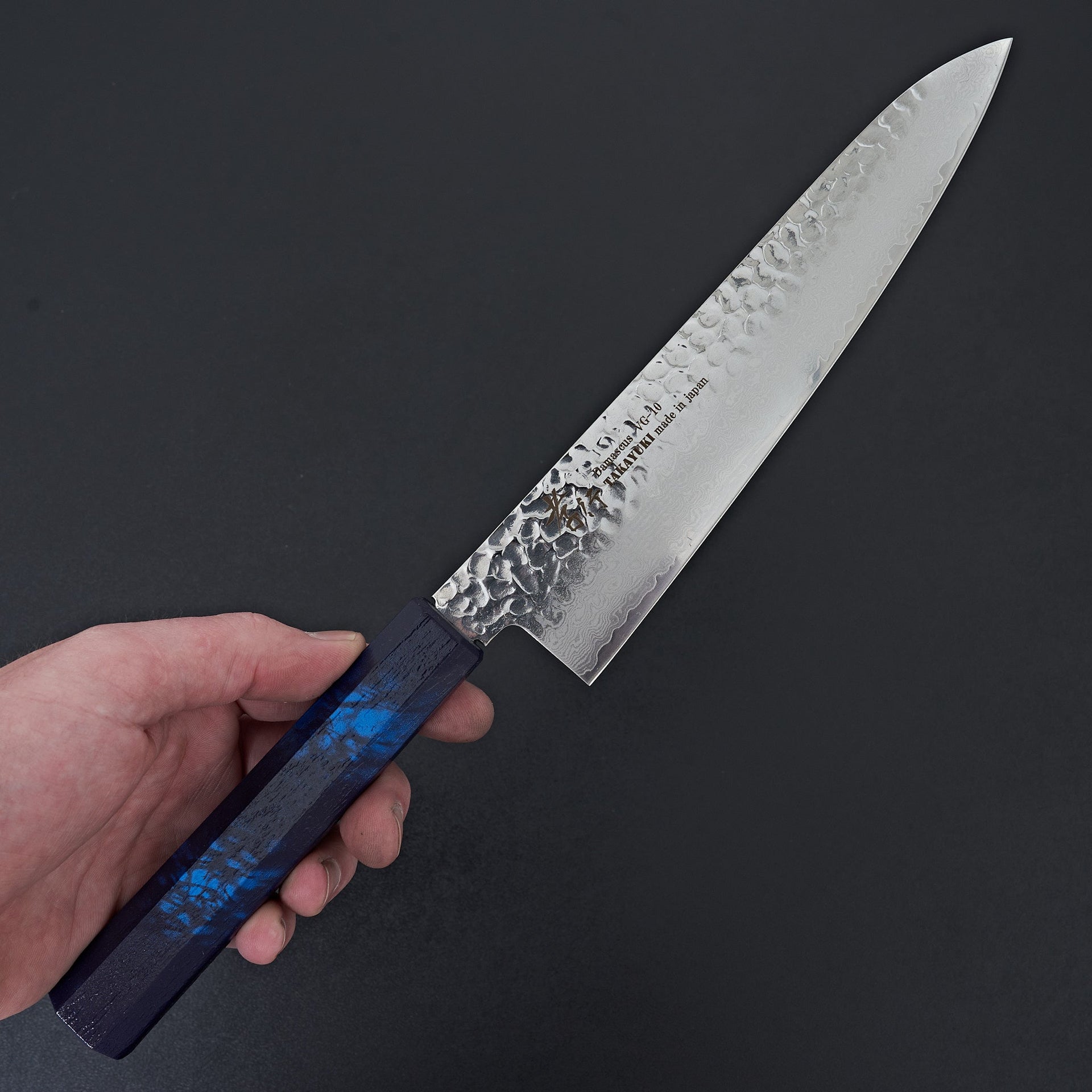 Sakai Takayuki Nanairo Blue Tortoiseshell 33 Layer Damascus Gyuto 210mm-Knife-Sakai Takayuki-Carbon Knife Co