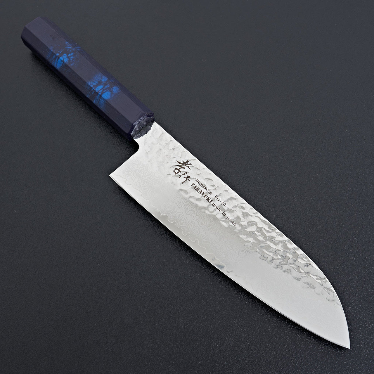 Sakai Takayuki Nanairo Blue Tortoiseshell 33 Layer Damascus Santoku 170mm-Knife-Sakai Takayuki-Carbon Knife Co