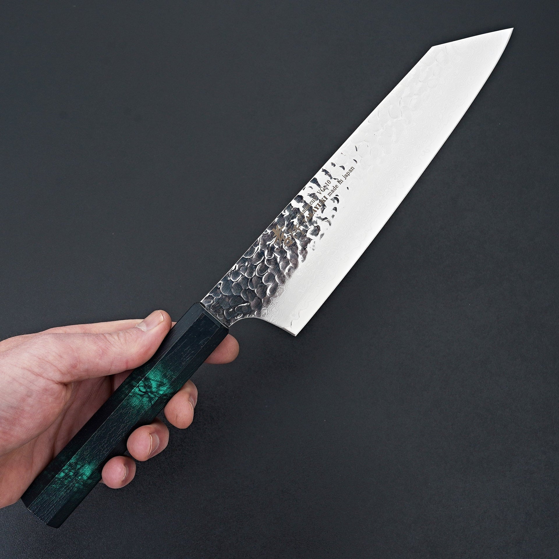 Sakai Takayuki Nanairo Green Tortoiseshell 33 Layer Damascus Kengata 190mm-Knife-Sakai Takayuki-Carbon Knife Co