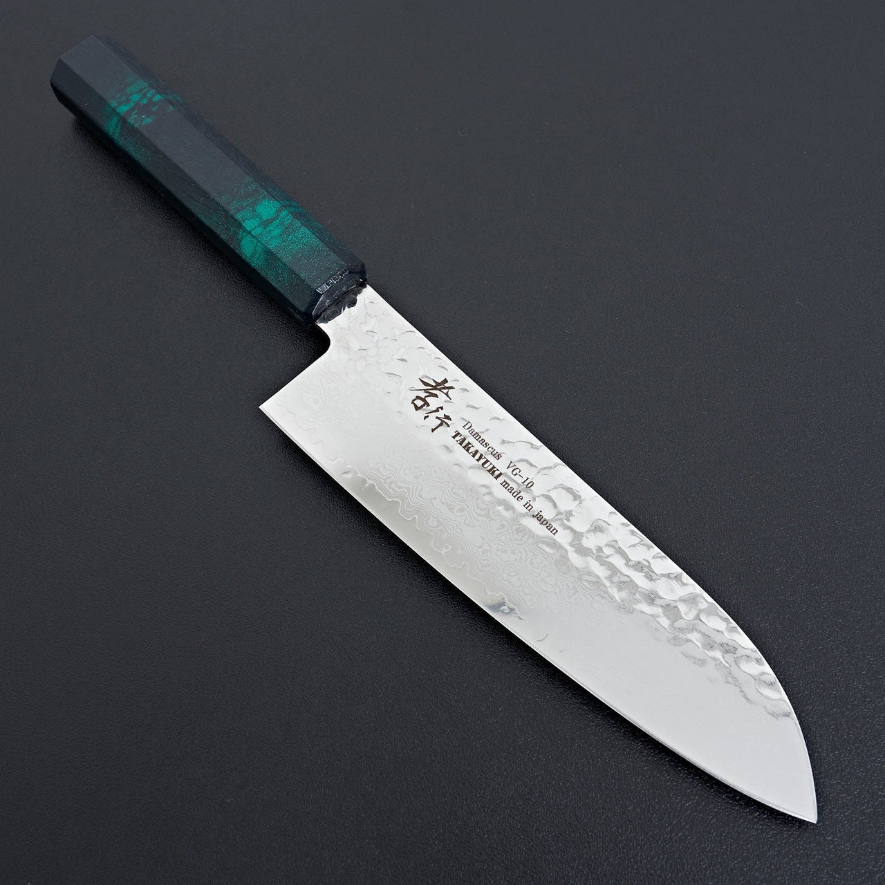 Sakai Takayuki Nanairo Green Tortoiseshell 33 Layer Damascus Santoku 170mm-Knife-Sakai Takayuki-Carbon Knife Co
