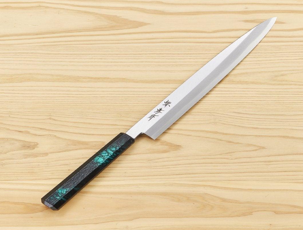 Sakai Takayuki Nanairo Green Tortoiseshell Yanagiba 240mm-Knife-Sakai Takayuki-Carbon Knife Co