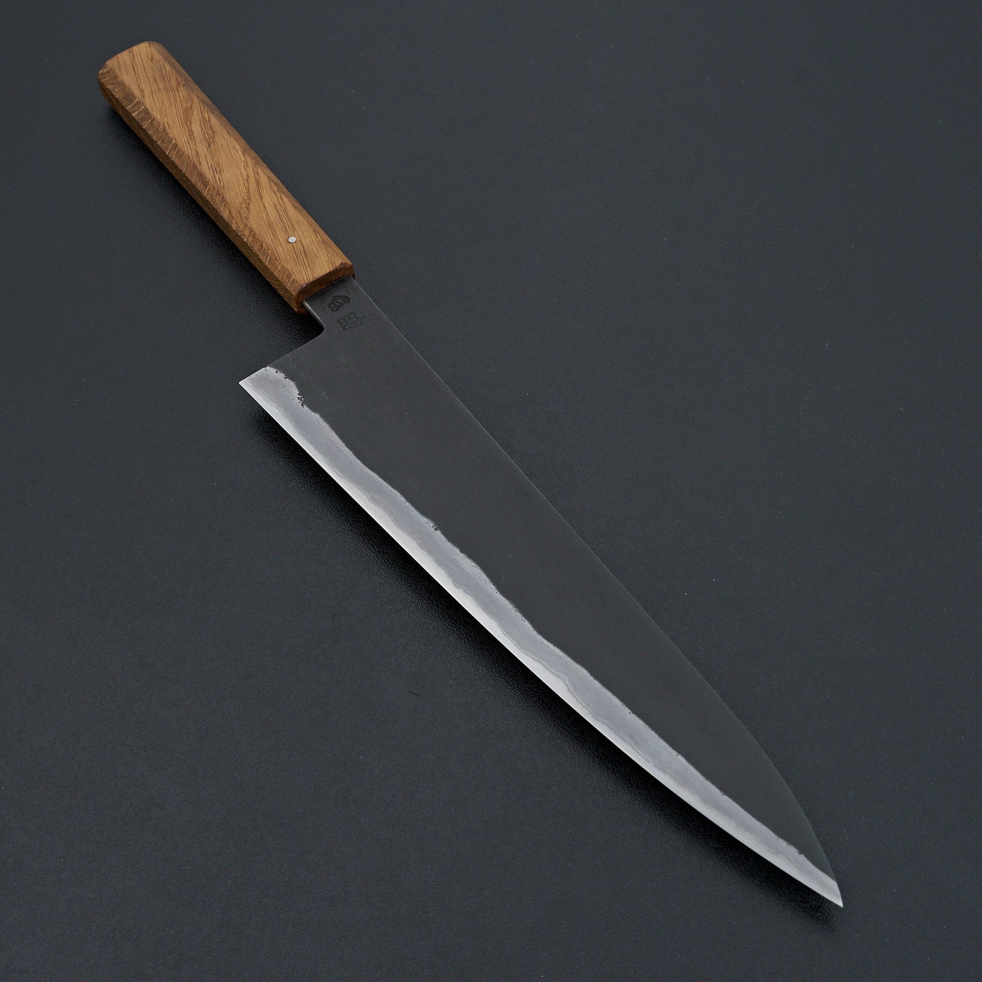 Simon Maillet Wrought Iron English Oak Gyuto 245mm-Knife-Simon Maillet-Carbon Knife Co