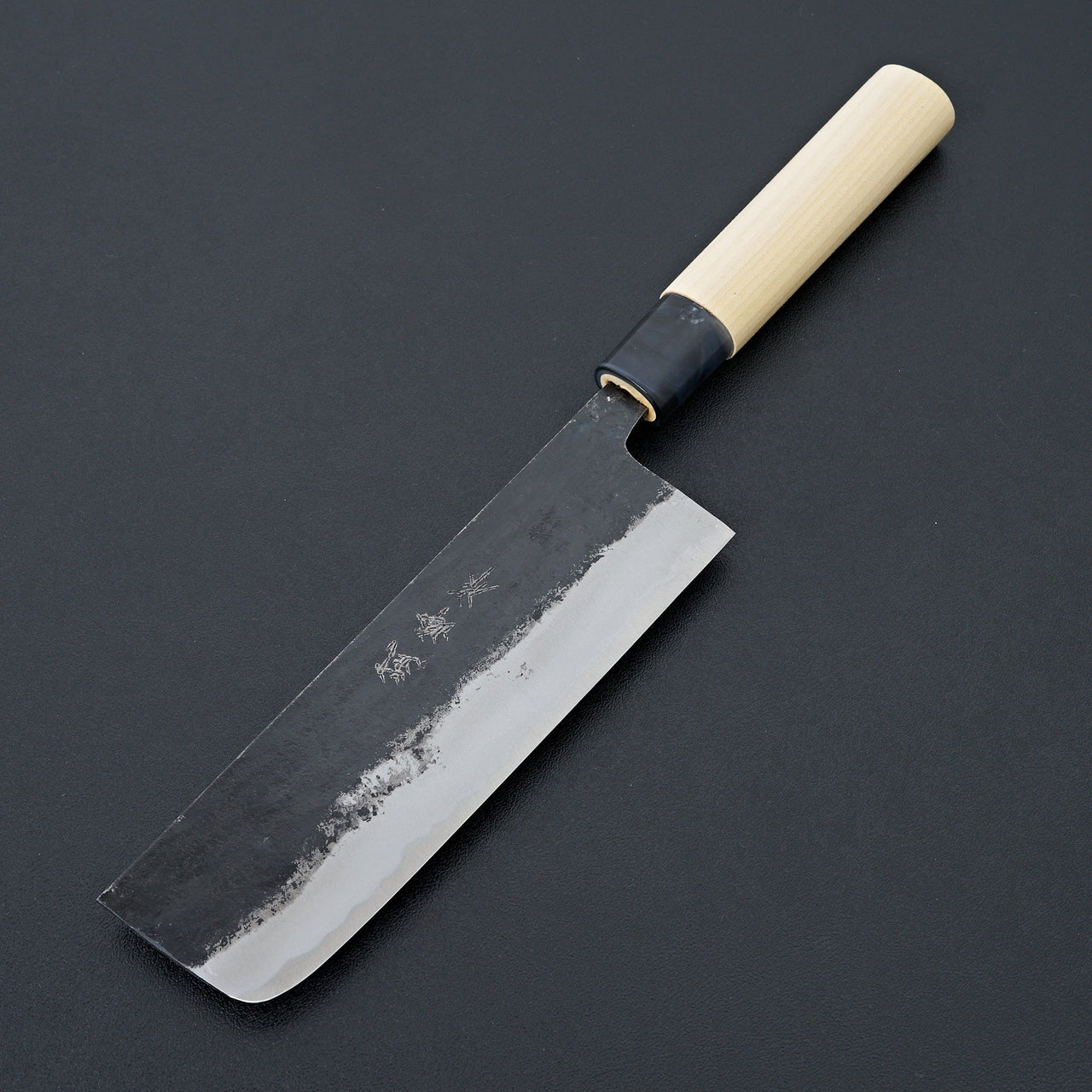 Takeo Murata Blue 1 Kurouchi Nakiri 165mm-Knife-Hado-Carbon Knife Co