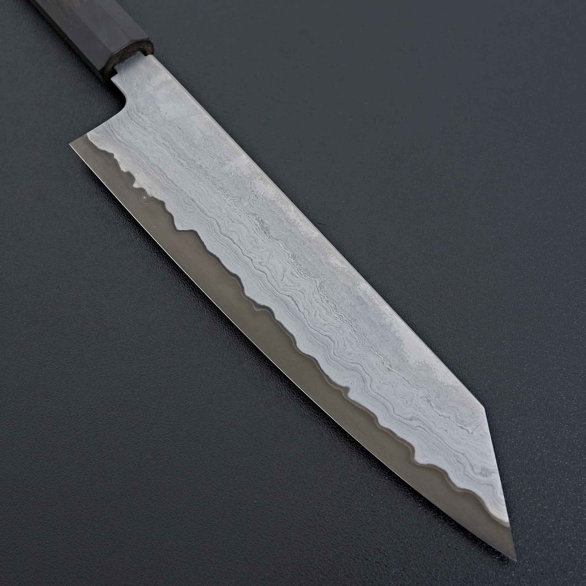 Tetsujin Blue #2 Metal Flow Kiritsuke Gyuto 210mm Taihei Makassar Ebony Handle-Knife-Hitohira-Carbon Knife Co