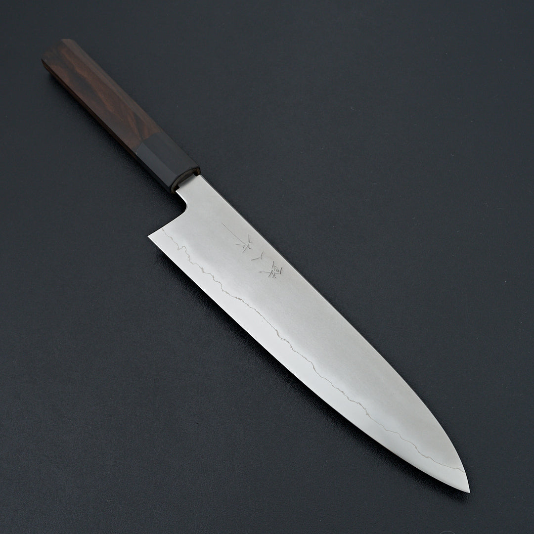 Tetsujin Silver #3 Kasumi Gyuto 240mm Taihei Makassar Ebony Handle-Knife-Hitohira-Carbon Knife Co