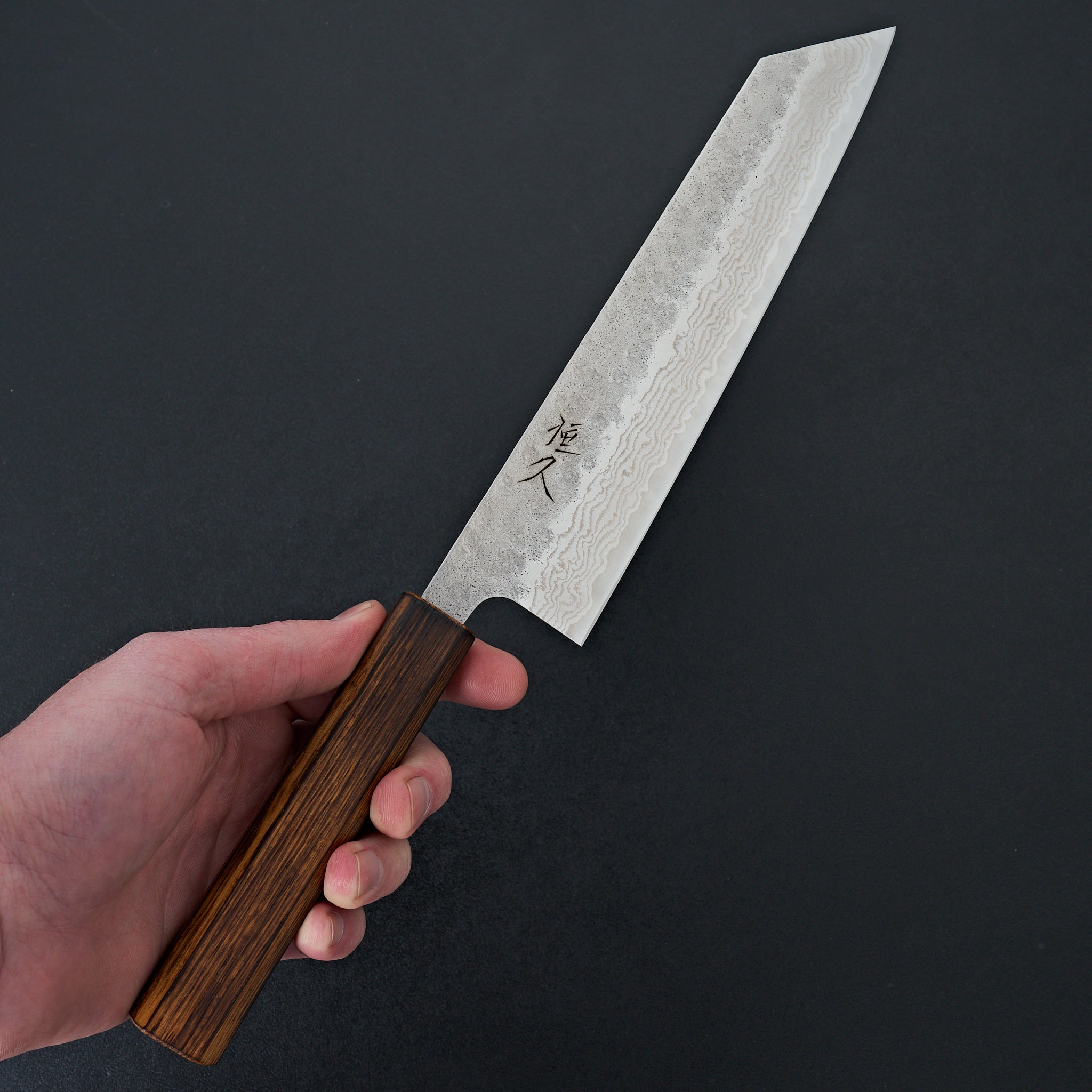 Tsunehisa 440c Damascus Nashiji Kiritsuke 210mm