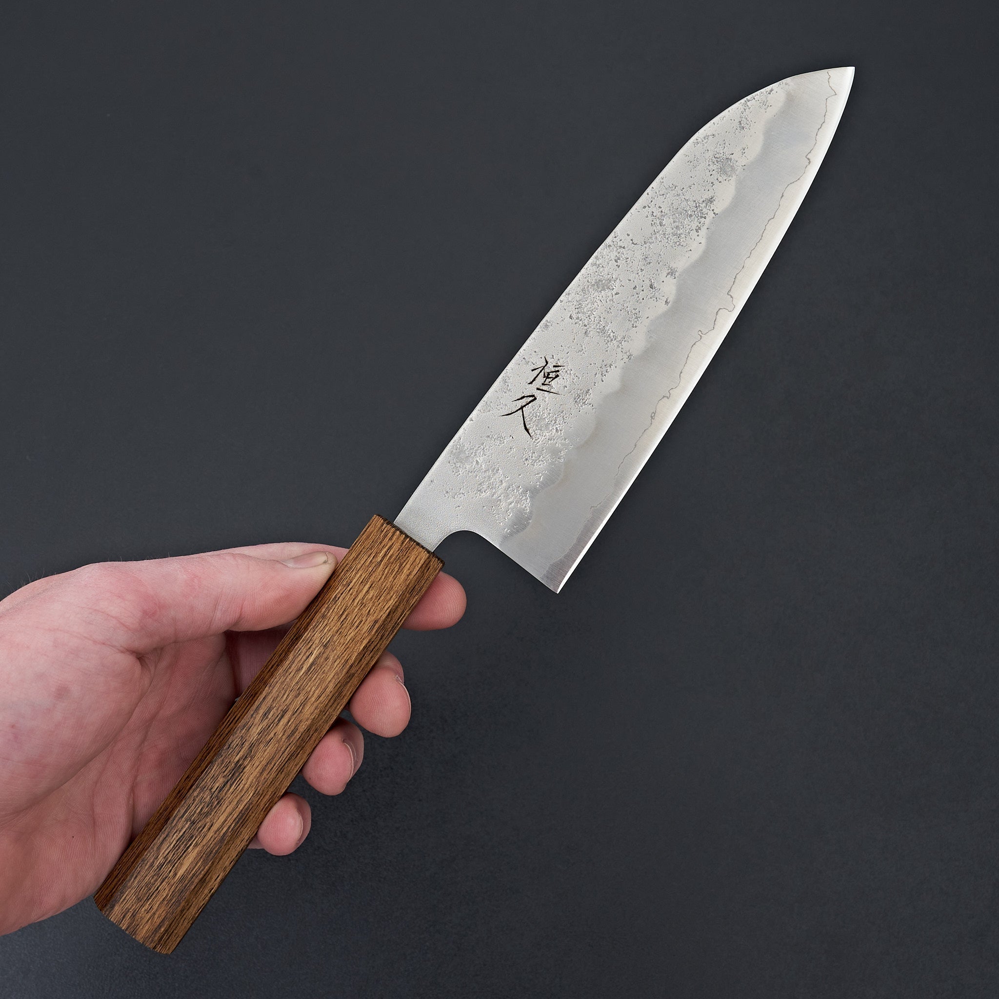 クサノ Tsunehisa Ginsan Nashiji Oak Santoku 165mm