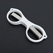 Yoshida Megane Folding Shears (White)-Accessories-Hitohira-Carbon Knife Co