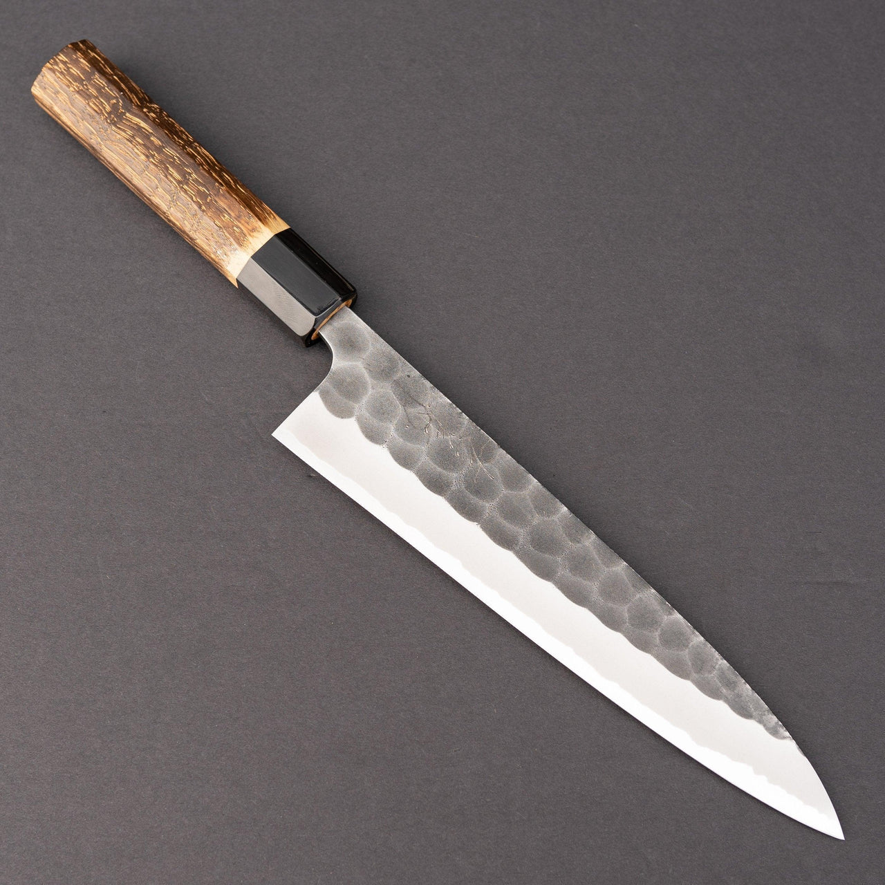 Yoshikane Kurouchi Tsuchime White #2 Gyuto 210mm Chestnut Handle-Knife-Yoshikane-Carbon Knife Co
