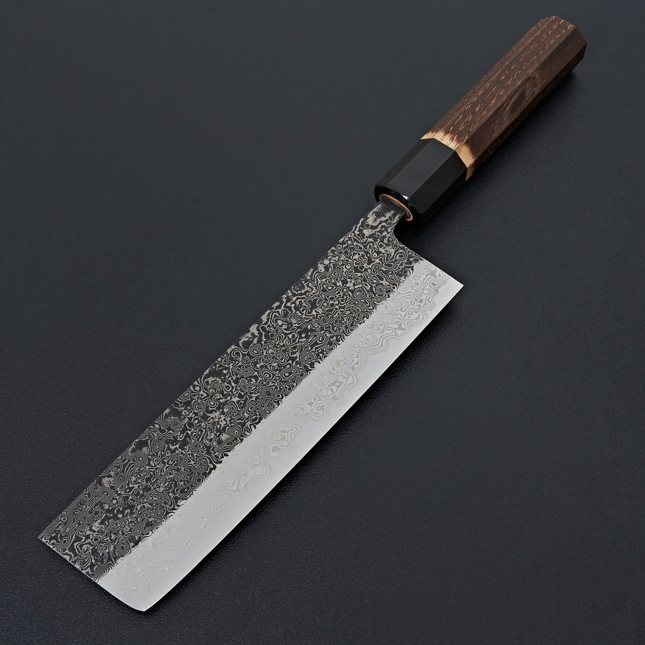 Yoshikane SLD Black Damascus Nakiri 165mm-Knife-Yoshikane-Carbon Knife Co