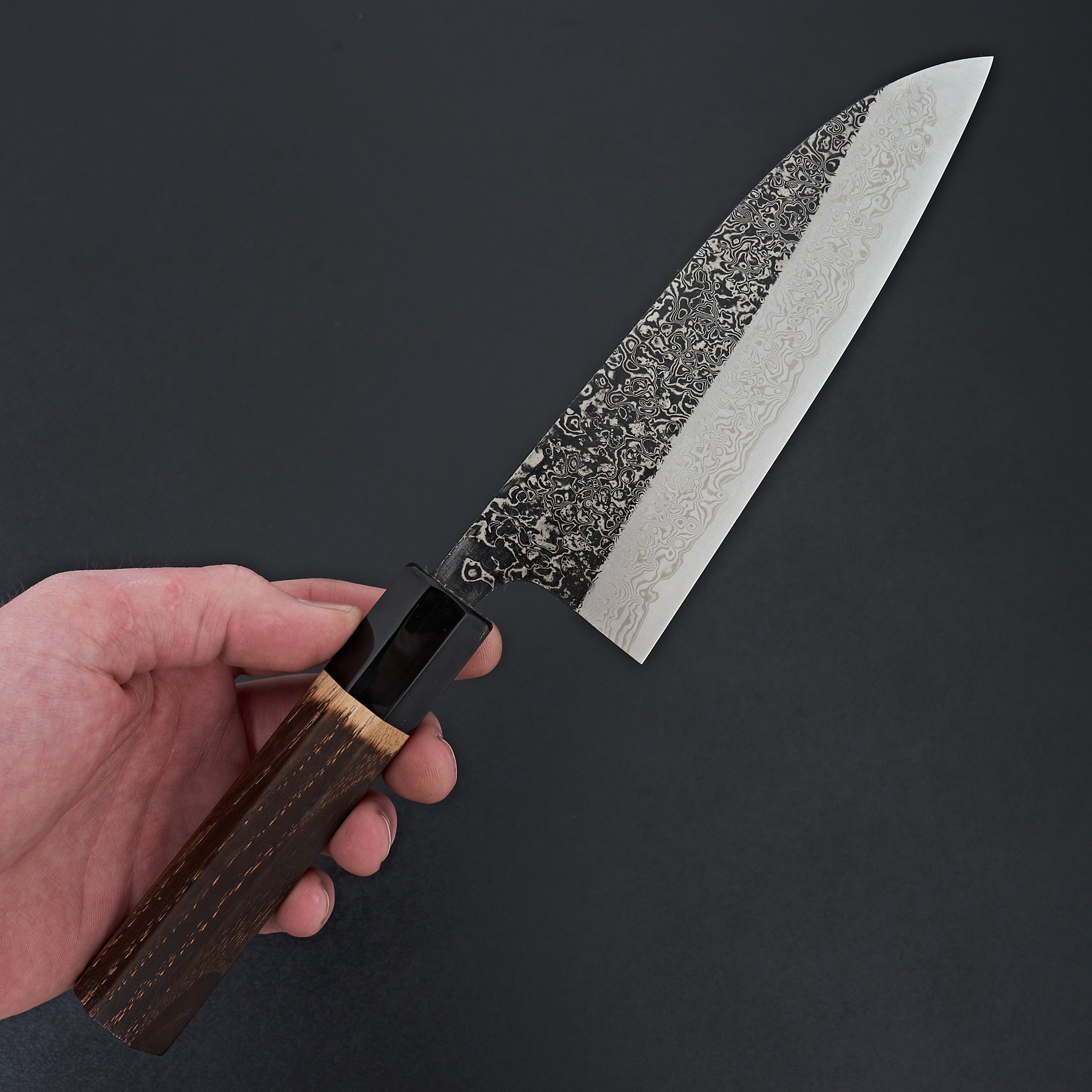 Yoshikane SLD Black Damascus Santoku 165mm