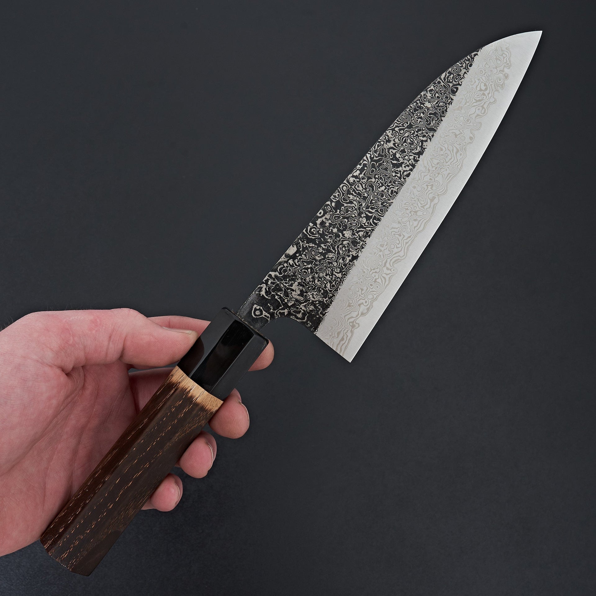 Yoshikane SLD Black Damascus Santoku 165mm-Knife-Yoshikane-Carbon Knife Co