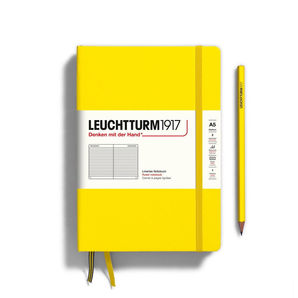 Leuchtturm1917 Hardcover Ruled - Medium (A5) - Lemon